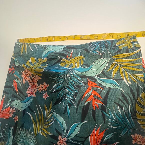 Rip Skirt Hawaii Vintage Bali Jungle Skirt Womens Large Green Tropical Floral - Picture 9 of 10